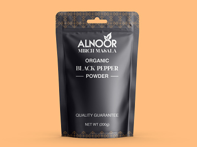 Organic Black Pepper Powder label and Packaging design