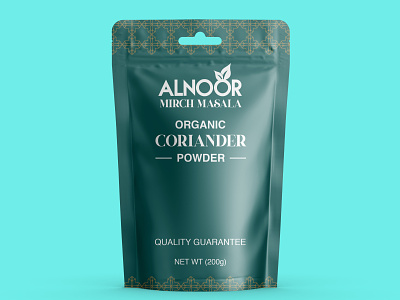 Organic Coriander Powder label and Packaging design