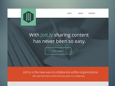 Dribbble Jottly css html landing page responsive startup web design