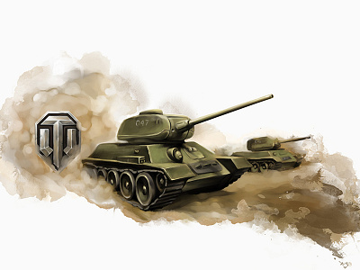 Tanks T-34 green illustration military polly roark t 34 tank world of tanks wot