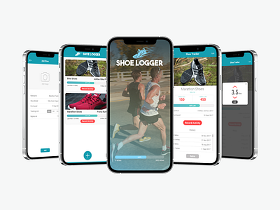 Shoe Logger app design graphic design ui ux