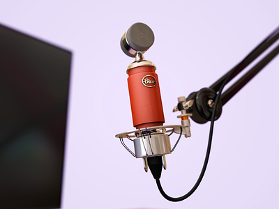 Streamer Mic 3d 3d modeling blue spark c4d illustration materials maya microphone render