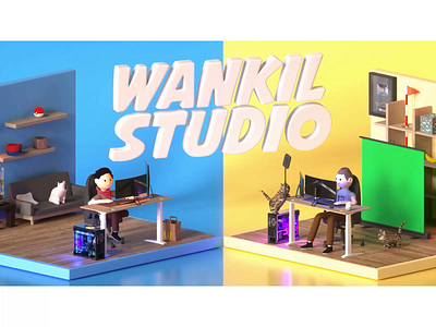 Wankil Studio - Twitch Intro 3d 3d animation 3d art 3d modeling animation maya motion motion graphics octane streaming twitch