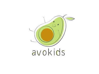 Avokids 2d avocado avocados design illustration kids logo shop toys vectorart