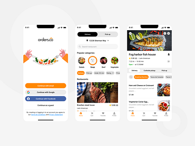 Food orders app application food food orders mobile orders ui ux