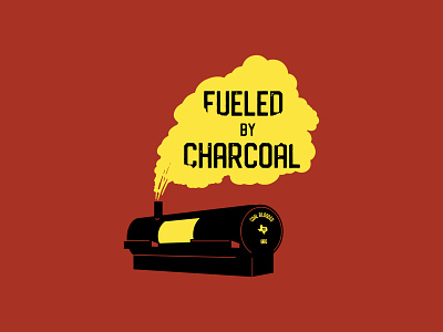 Coal Blooded BBQ "Fueled by Charcoal branding design illustration