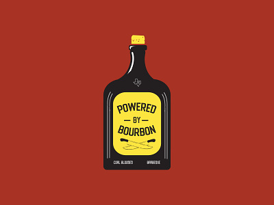 Coal Blooded BBQ - Powered by Bourbon branding design illustration