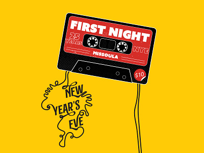First Night Festival Art - Cassette branding design illustration
