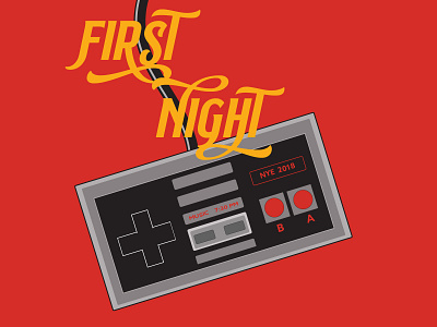 First Night Festival Art - Nintendo branding design illustration