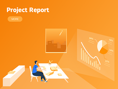 Project Report app design illustration ui web 插图