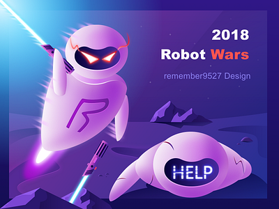 Robot Wars app design illustration ui web 插图