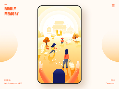 Family memory app design illustration ui web 插图