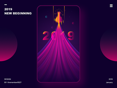 2019 New Beginning app design illustration ui web 插图