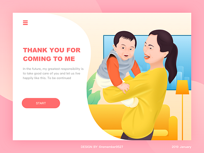 a small but solid happiness app design illustration ui web 插图