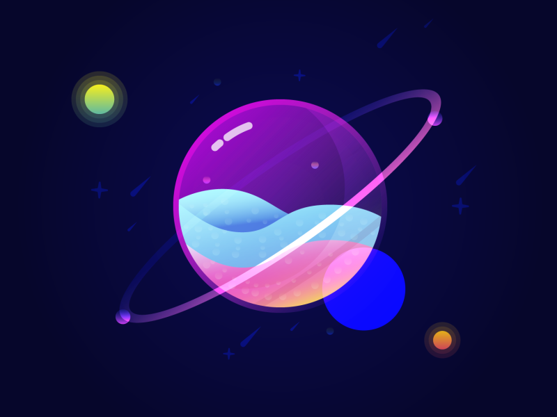 Glass planet by issam laaziz on Dribbble