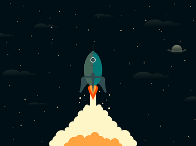 Rocket Ship Outer Space illustration vector