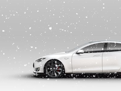 Model S in Snow car holiday model s snow tesla winter