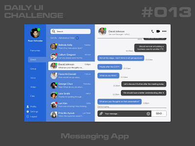 Daily UI - 013 - Messaging App 013 daily 100 daily 100 challenge dailyui dailyui 013 messaging app ui