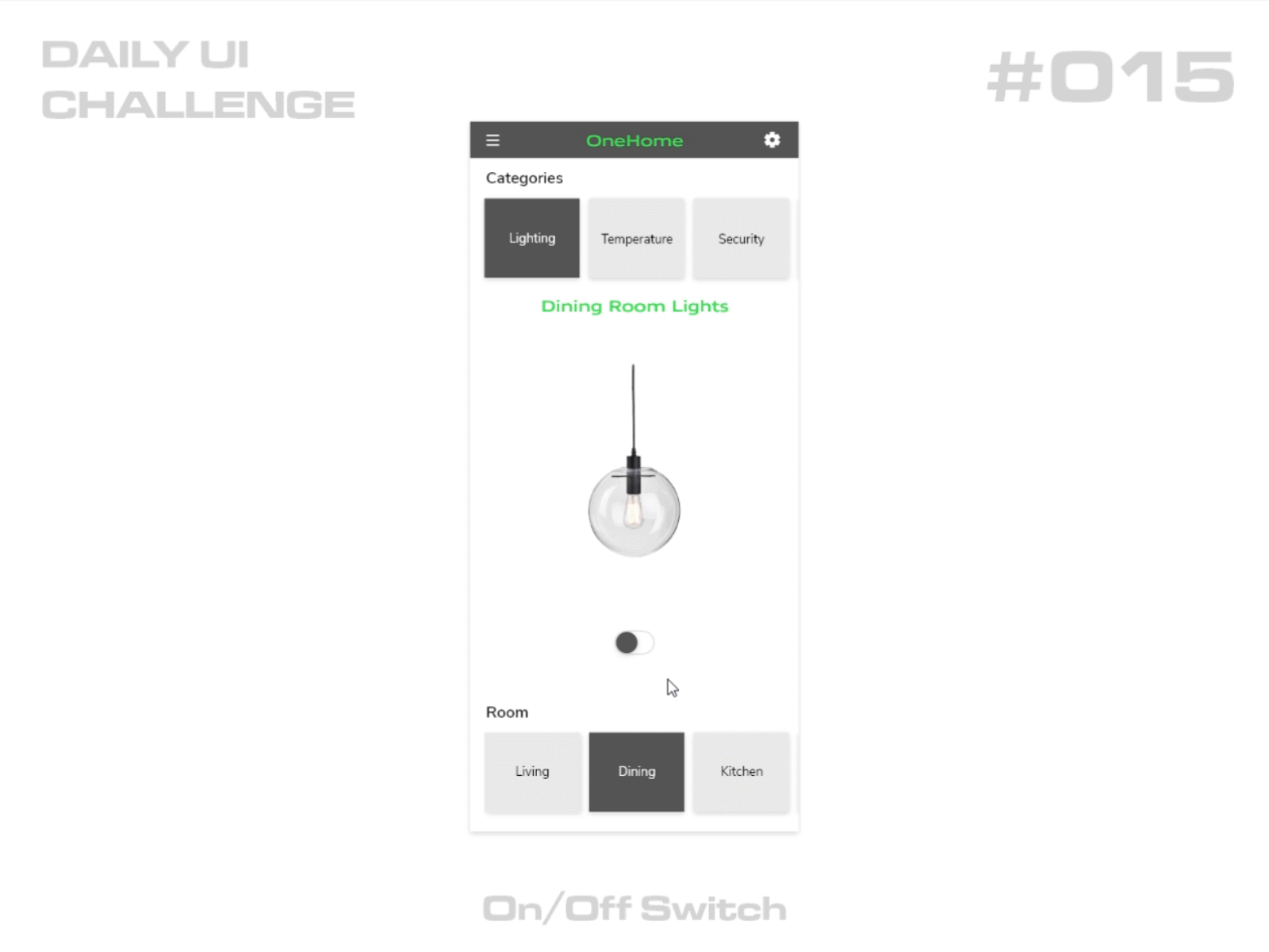 Daily UI - #015 - On-Off Switch 015 daily 100 daily 100 challenge dailyui ui uidesign