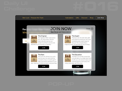 Daily UI Challenge - 016 - Pop-Up daily 100 daily 100 challenge dailyui dailyui016 overlay popup uidesign