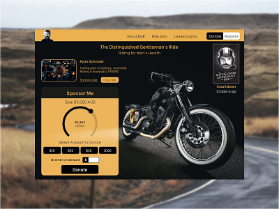 Daily UI 032 Crowd Funding 032 crowd funding daily 100 daily 100 challenge dailyui distinguished gentleman motorcycle