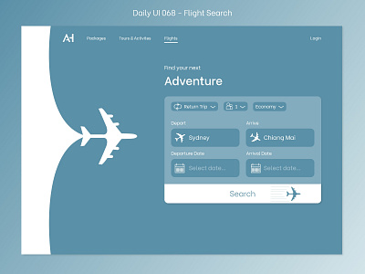 Daily UI 068 - Flight Search 068 daily 100 daily 100 challenge dailyui e commerce website flight booking flight search flights uidesign
