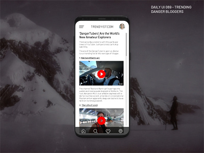 Daily UI 069 - Trending 069 app design article page daily 100 daily 100 challenge dailyui top10 trending uidesign video youtube