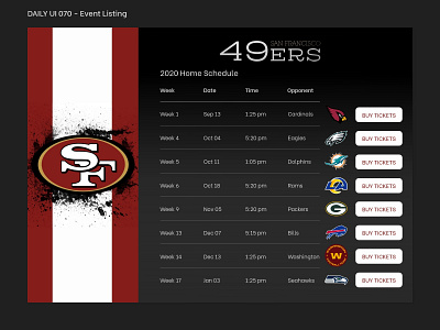 Daily Ui 070 - Event Listing