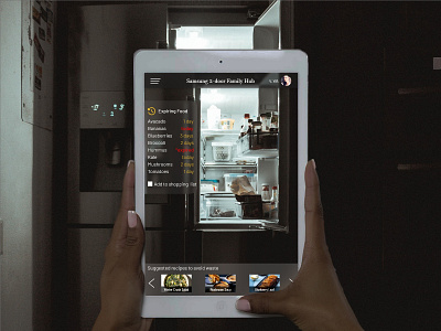 Daily UI 073 - VR/AR app design ar augmented reality daily 100 daily 100 challenge food app fridge recipe app vr waste