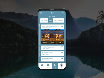Daily UI 079 - Itinerary 079 app design booking app daily 100 daily 100 challenge dailyui hotel app itinerary travel app uidesign