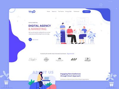 virgo || Landing Page agency agency branding agency landing page branding clean creative design illustration marketing psd startup startup marketing template ui ux web website