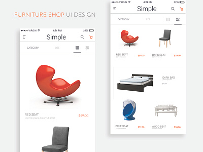 FURNITURE SHOP UI DESIGN