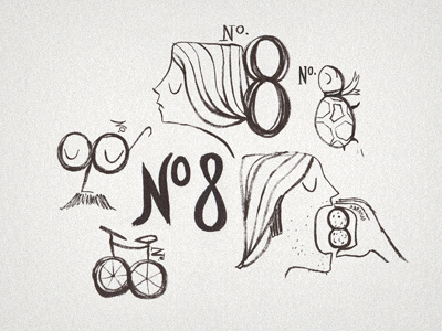 No. 8 illustration logo