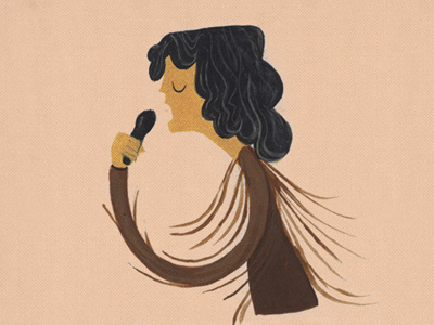 Grace Slick gouache grace slick illustration singing tv