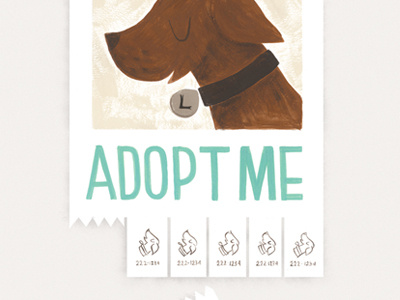 Help Ink - Adopt Me adoption dog gouache illustration puppy rescue