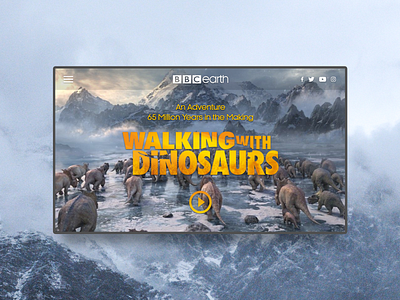 Walking with Dinosaurs bbc bbcearth concept design dinosaurs idea inspiration landing page minimal ui ux walkingwithdinosaurs web design website