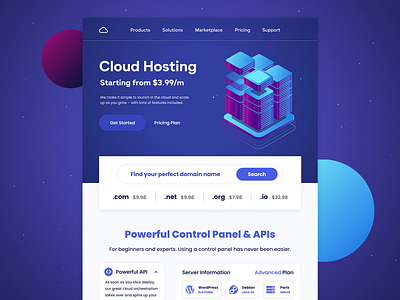 Cloud Hosting - Web Design / Landing Page