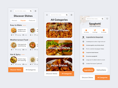 Easy Recipes - App UI Design