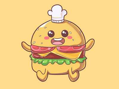 burger branding burger cute cute illustration cute mascot food food illustration food mascot illustration mascot