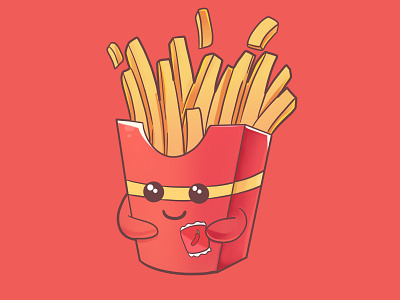 French fries art branding cute cute illustration cute mascot cuteilustration design drawing food food illustration french fries illustration mascot