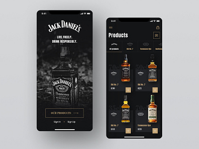 App design Concept for Jack Daniel's brand