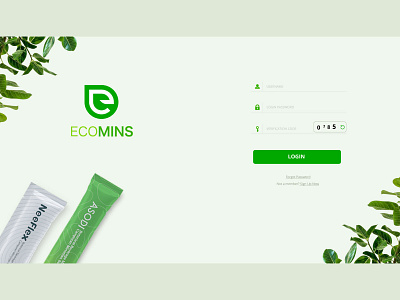 Ecomins Login Page dashboard designer graphic login loginpage responsive system ui ui ux