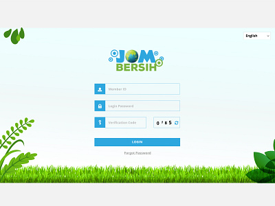Jom Bersih Login Page app branding dashboard design designer digital logo malaysia mlm software system ui ux