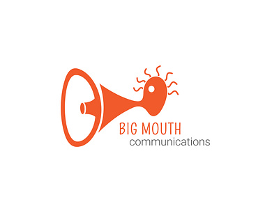 Big mouth communications branding design flat illustration logo minimal typography vector