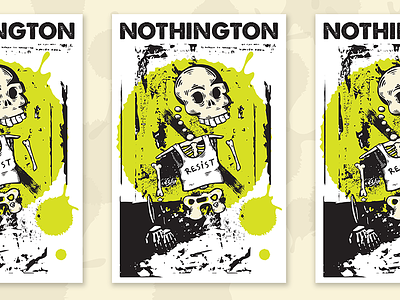 Nothington Skeleton Poster music nothington poster punk rock band silk screened
