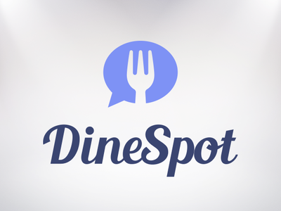 Dinespot Logo app design clean creative converstation fork logo logo design purple sharing simple design word bubble