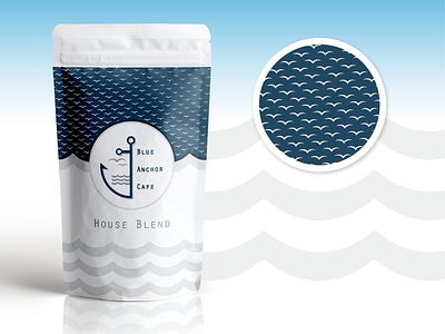 Blue Anchor patterns and packaging design brand assets brand development brand pattern branding coffee bag logo packaging packaging design