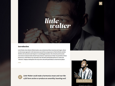 Little Walter - Full view black blocks blues gold grid music photo typography