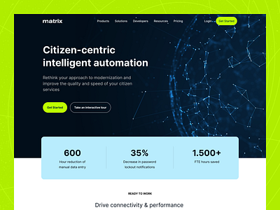 Landing page for Matrix