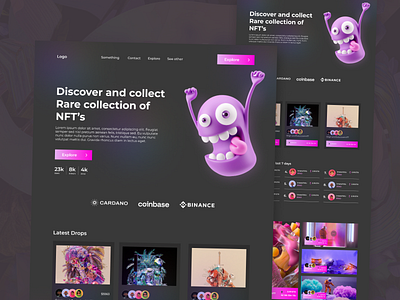 Nft site design adobe xd app design design illustration mobile app design nft nft app nft exploration nft site nft ui design nft website ui ux uidesign